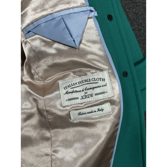 New J. Crew Italian Double Cloth Coat Womens 0 Kelly Green Wool Salon Italy - Picture 15 of 15